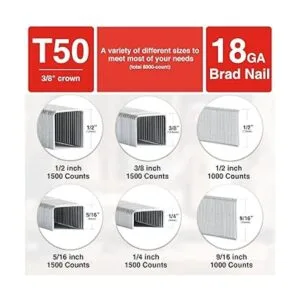 SHALL Kit combinado de grapas T50 resistentes y clavos_4