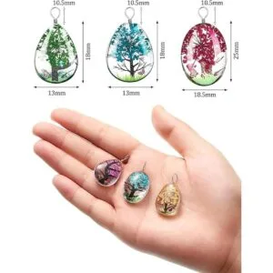 36 piezas de cuentas de resina transparente de encaje con_3