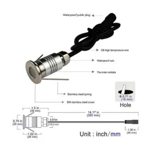 CNBRIGHTER Mini luz LED en el suelo tamaño del dedo 1 W_2