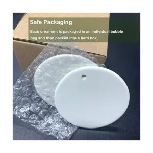 10 adornos de sublimación en blanco redondo blanco_4