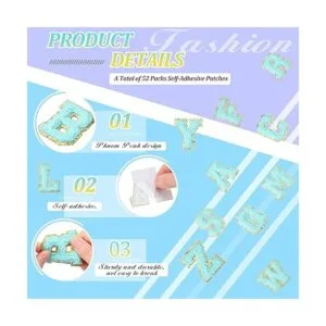 WILLBOND Parches de letras de felpilla autoadhesivos con_5