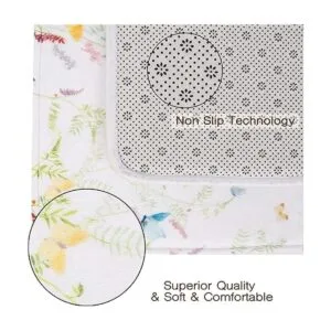 LIVILAN Alfombra de baño con diseño de flores y_2