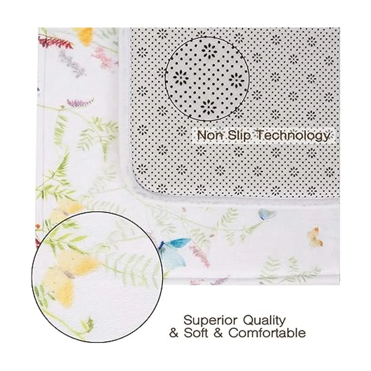 LIVILAN Alfombra de baño con diseño de flores y_2