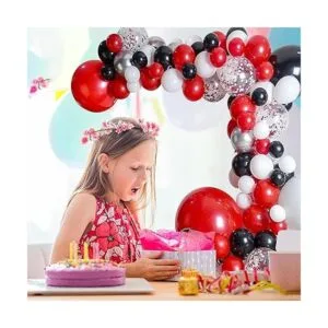 Kit de arco de guirnalda de globos de color rojo negro_4