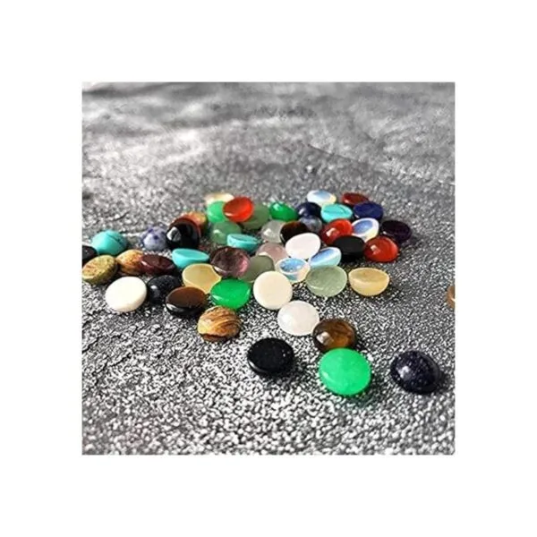 Cuentas de piedra de cabujón redondas naturales colores_2