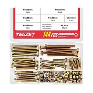 YEEZET 144 tornillos de cabeza hexagonal M6 de grado 8.8_1
