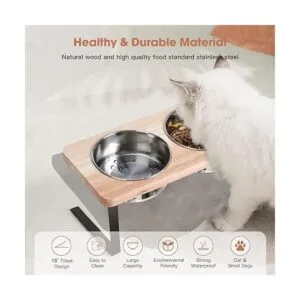 Siooko Cuencos elevados para gatos cuencos elevados_4