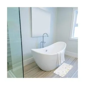 LIVILAN Alfombra de baño con diseño de flores y_7