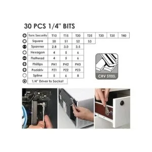 STREBITO Destornillador de ángulo recto de 32 piezas_6