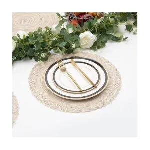 SHACOS Juego de 6 manteles individuales redondos tejidos_3