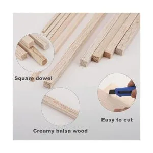 150 varillas de madera balsa de madera dura cuadradas de_4