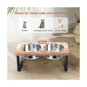 Siooko Cuencos elevados para gatos cuencos elevados_5