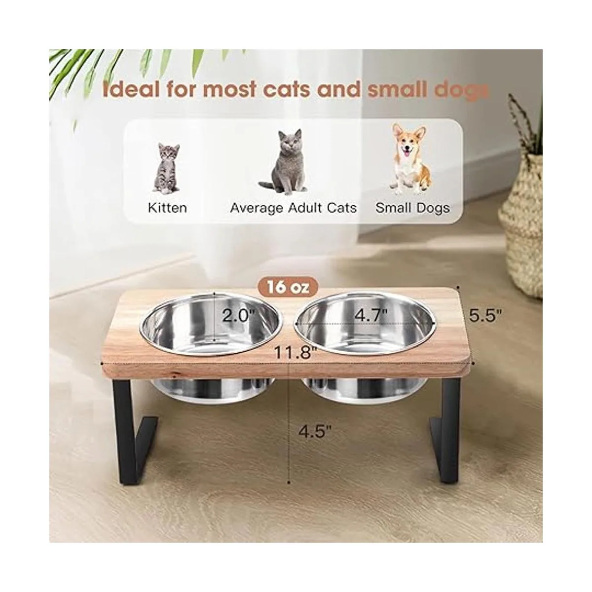 Siooko Cuencos elevados para gatos cuencos elevados_5