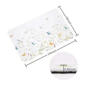 LIVILAN Alfombra de baño con diseño de flores y_4