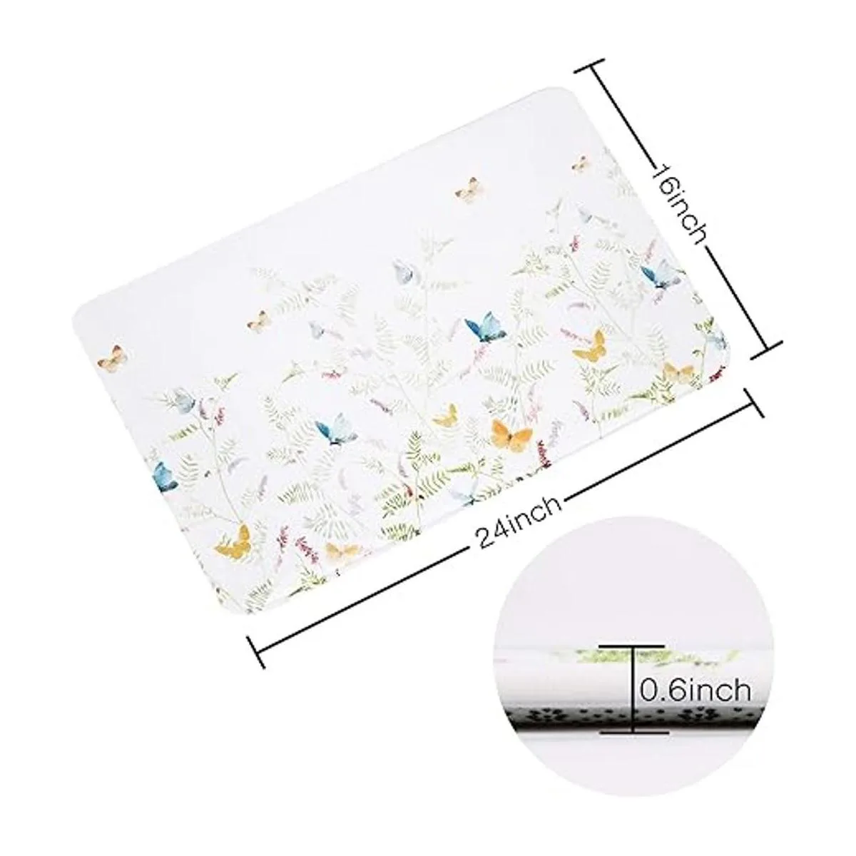 LIVILAN Alfombra de baño con diseño de flores y_4