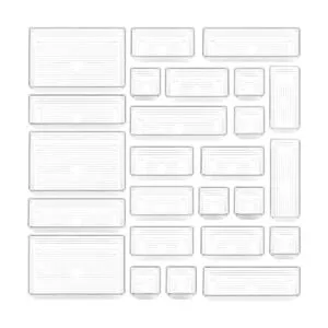 DCA 25 PCS Clear Plastic Drawer Organizer Tray for Makeup_1