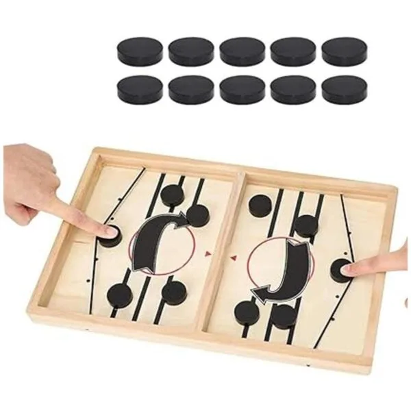 moopok Fast Sling Puck GameWooden Hockey Game Sling_5