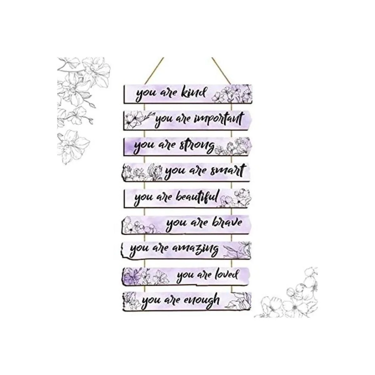 Un juego de 9 piezas de decoración de pared floral_1