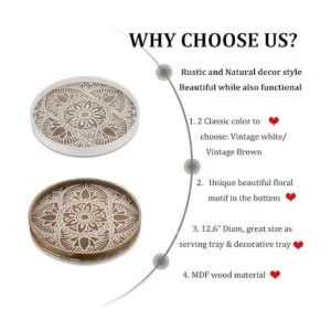 Hanobe Bandeja decorativa redonda de madera bandeja_6