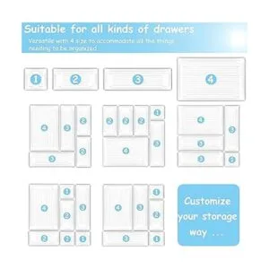 DCA 25 PCS Clear Plastic Drawer Organizer Tray for Makeup_4