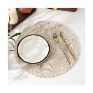 SHACOS Juego de 6 manteles individuales redondos tejidos_7