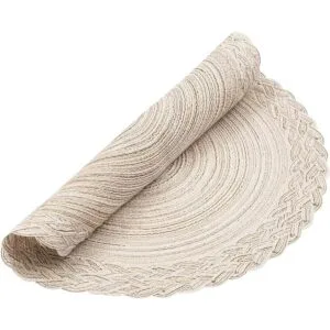 SHACOS Juego de 6 manteles individuales redondos tejidos_6