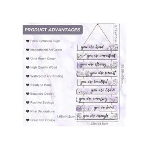 Un juego de 9 piezas de decoración de pared floral_2