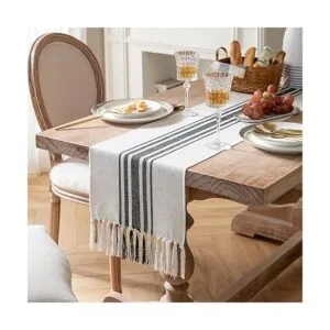 Camino de mesa bohemio para decoración moderna de granja_2