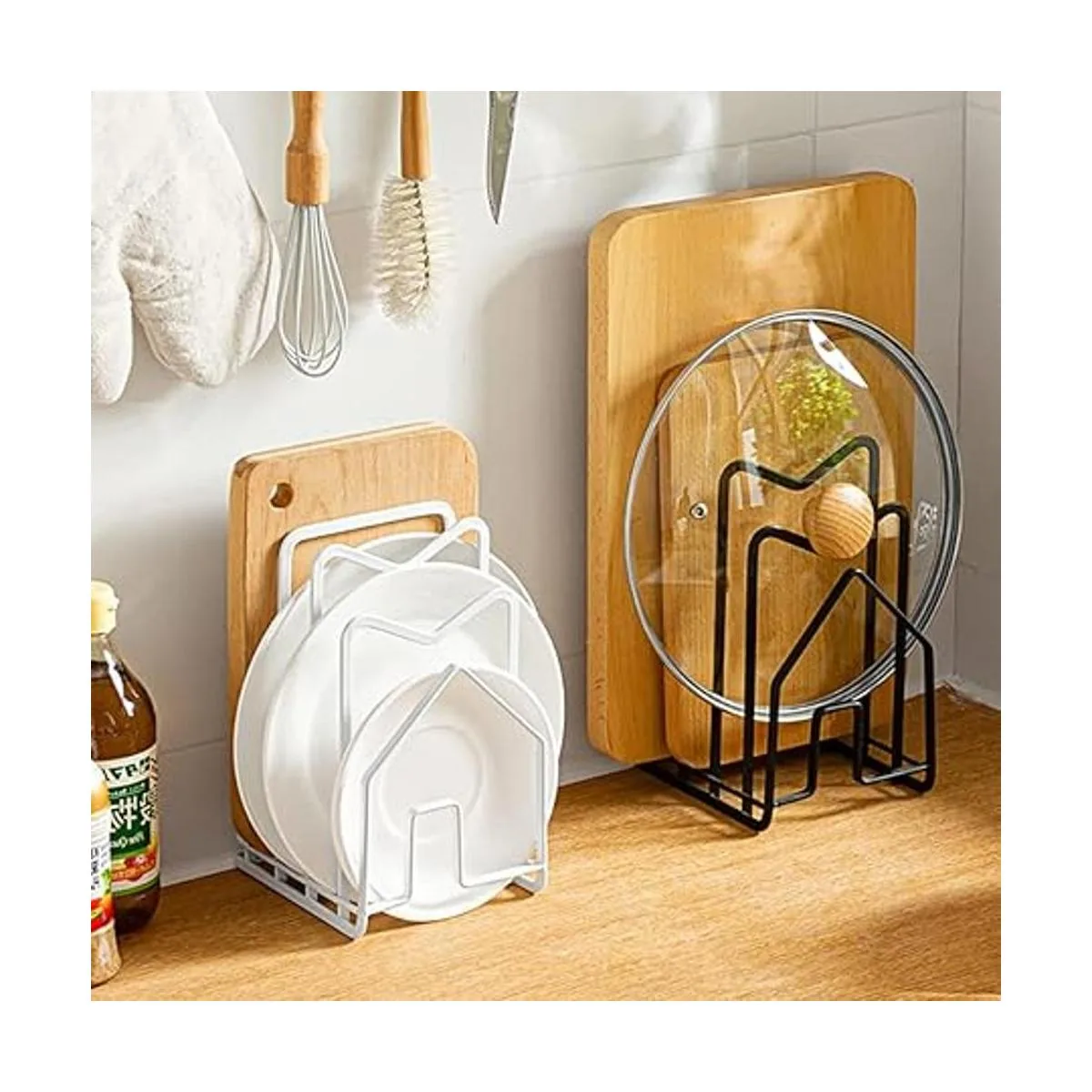 Poeland Organizador de despensa de cocina para vajilla_4