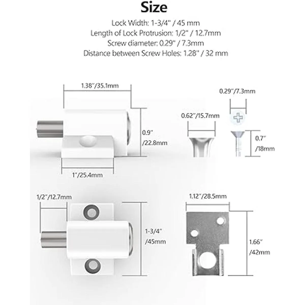 ROFMAPLE Paquete de 2 cerraduras de ventana para puerta_2