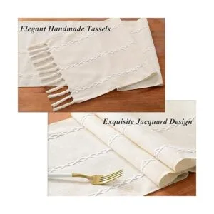 Wracra Camino de mesa de lino rústico estilo granja_2