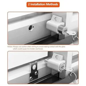ROFMAPLE Paquete de 2 cerraduras de ventana para puerta_4