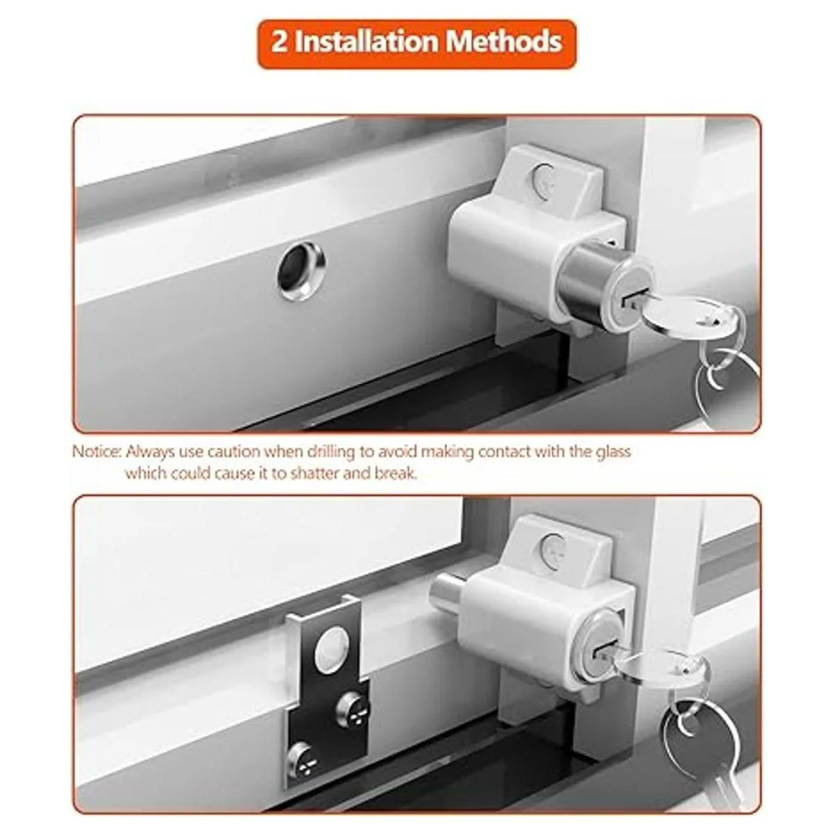 ROFMAPLE Paquete de 2 cerraduras de ventana para puerta_4