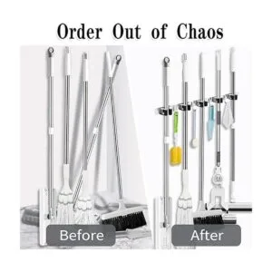 5 Racks and 4 Hooks Mop and Broom Holder Wall Mount Broom_6