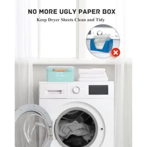 Dryer Sheet Holder Dispenser Container with Hinged Lid_2