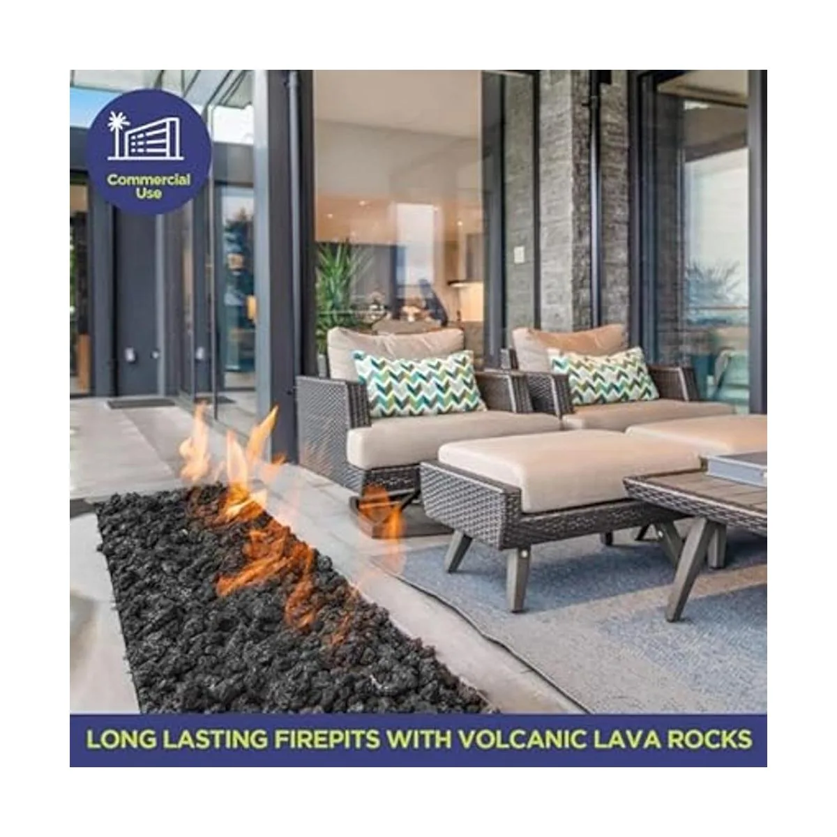 American Fire Glass Rocas de lava medianas de 10 libras_4