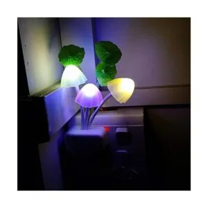 AUSAYE Luz nocturna enchufable estilo hoja de loto luces_5