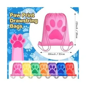 14 piezas de mochila con cordón con estampado de patas_2