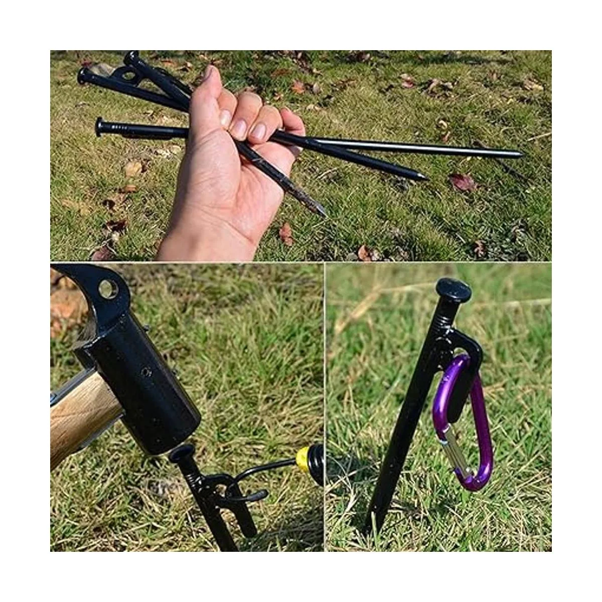 Paquete de 8 estacas de metal resistentes para tienda de_4