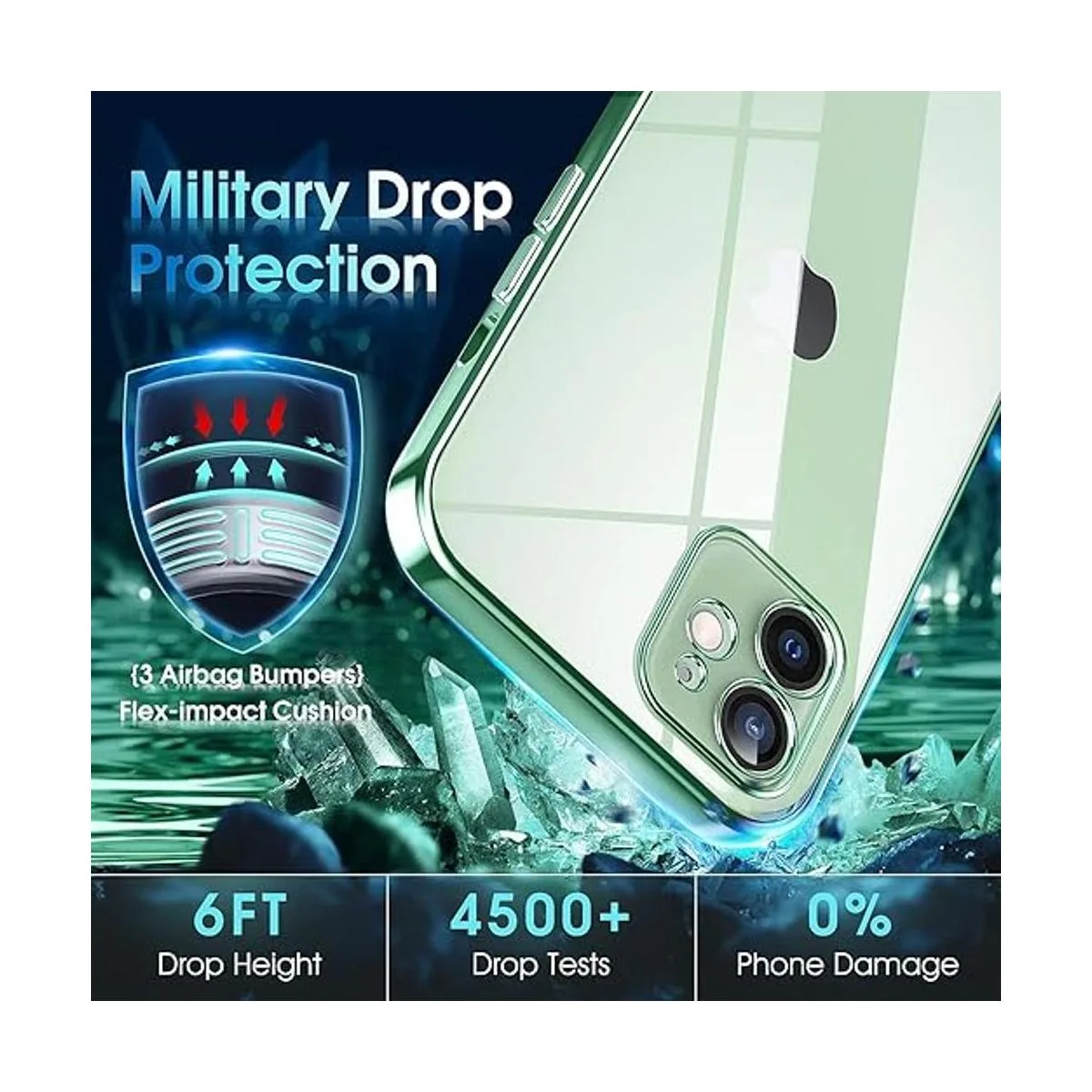 Supdeal Funda transparente para iPhone 12 no amarillea_5