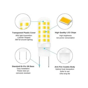 Bombilla LED G8 regulable equivalente a halógenos de 35_4