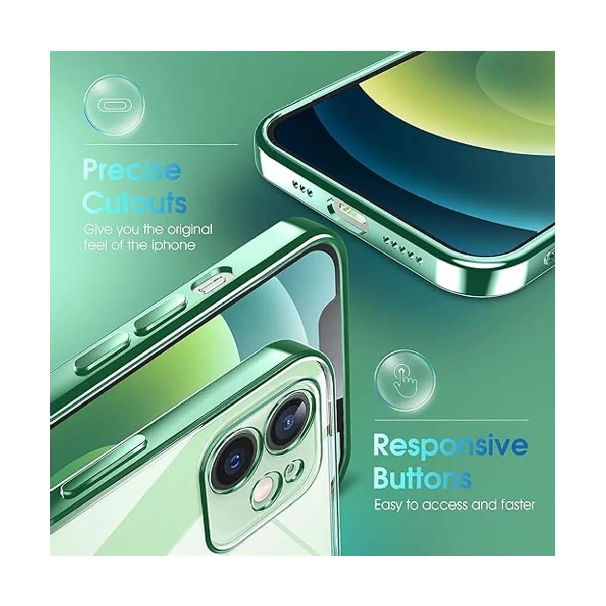 Supdeal Funda transparente para iPhone 12 no amarillea_4