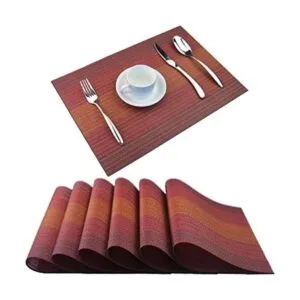 pigchcy Mantel individual redondo de vinilo resistente al_1