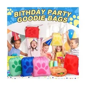 14 piezas de mochila con cordón con estampado de patas_5