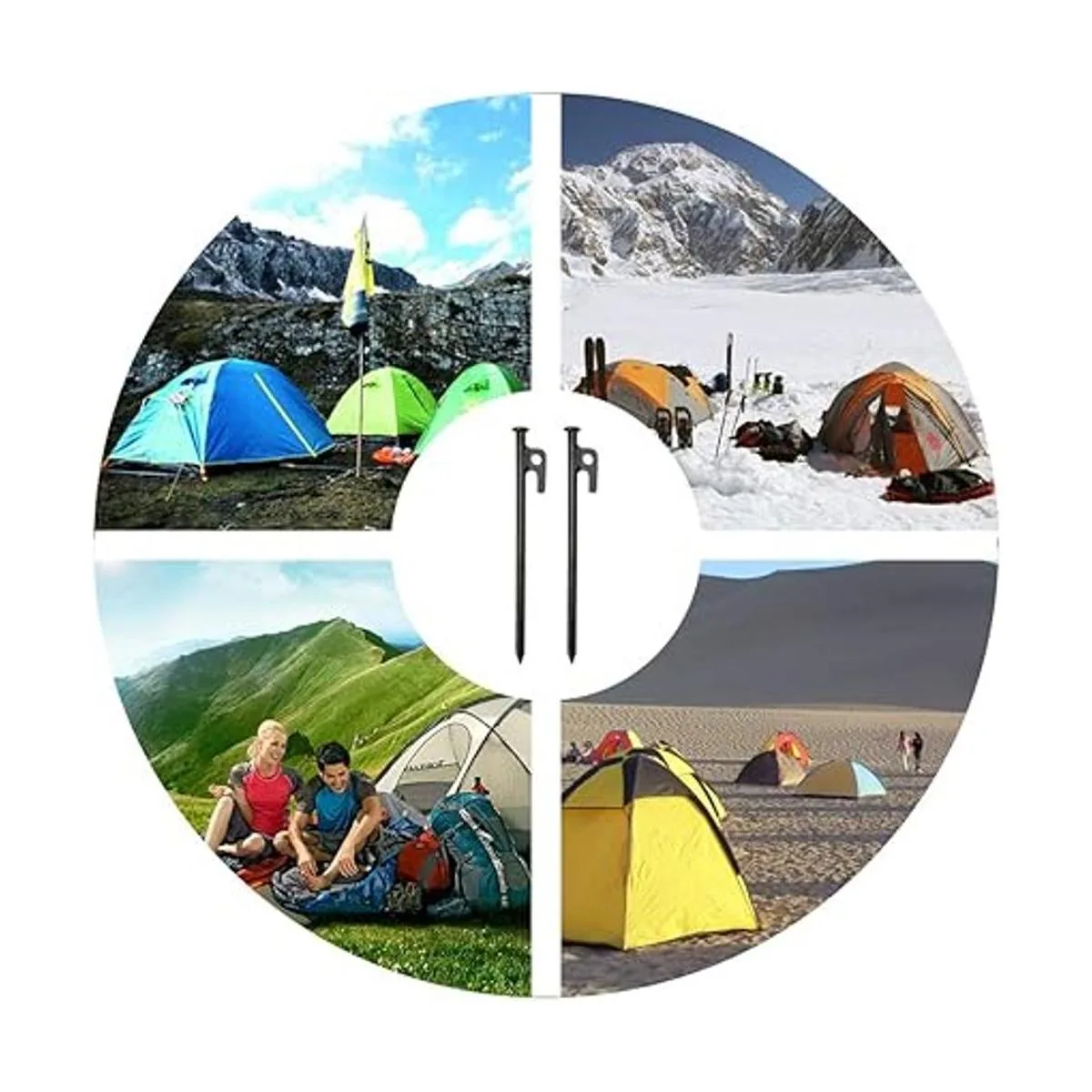 Paquete de 8 estacas de metal resistentes para tienda de_7