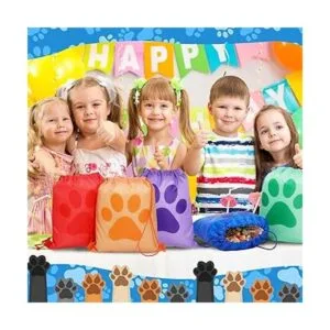 14 piezas de mochila con cordón con estampado de patas_6