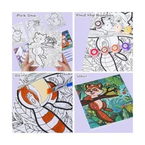 Pintura por números enmarcada paquete de 3 kits de_3