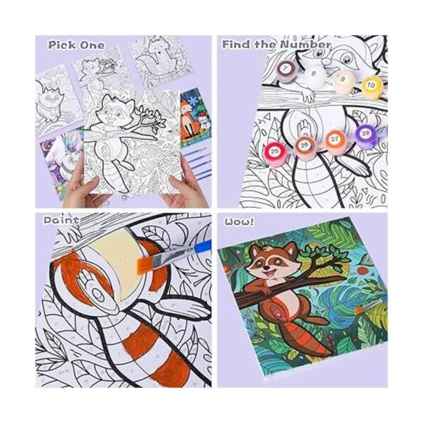 Pintura por números enmarcada paquete de 3 kits de_3