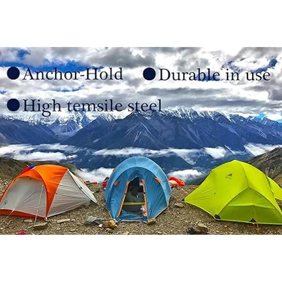 Paquete de 8 estacas de metal resistentes para tienda de_6