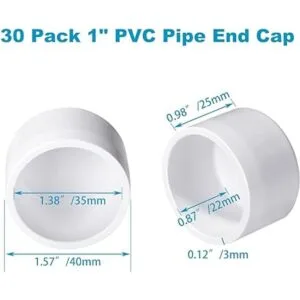 Paquete de 30 accesorios de tapa de extremo de tubo de PVC_2